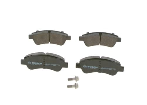 Image of Bosch BP318 - Brake Pads Car Front Axle - Bosch Quality - Reduced Noise and Dust - ECE-R90 Certified - Copper-Free - 1 Set of 4 Pads - With Accessories