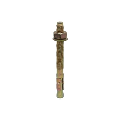 Image of Nuts About Bolts M10 x 150mm Through Anchor Wall Bolts Fixings Throughbolts Screws Directly into Concrete, Brick, Block, Stone or Wood, Zinc Yellow Plated - Pack of 10