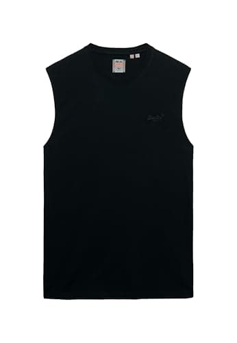 Image of Superdry Men's Essential Organic Cotton Logo Tank Top, Black, L