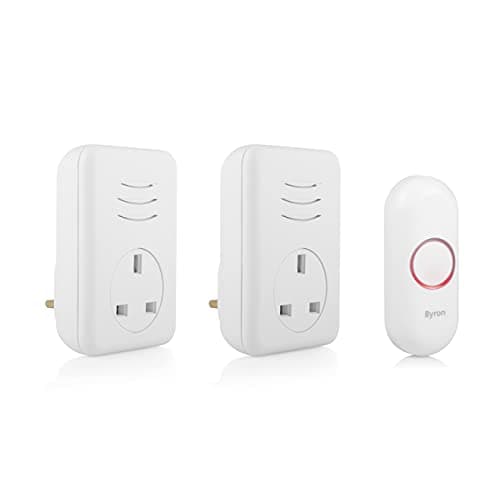 Image of Byron Wireless Doorbell Set, 2 x Plug-Through Chimes, 150m Range, 16 Melodies, DBY-22317UK