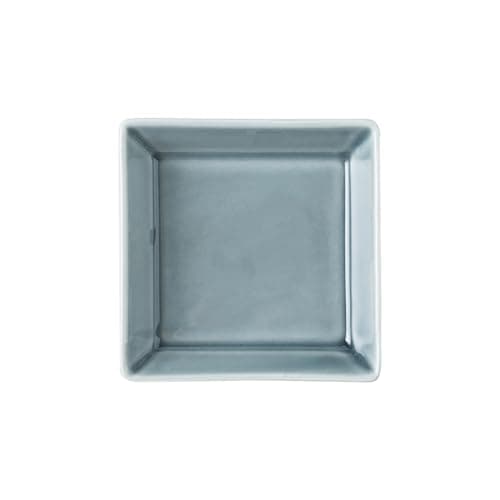 Image of FSSTUD Square Ceramic Trinket Tray Jewelry Holder Dish Ring Display Plate Small Earring Dish Key Organizer Tray Elegant Necklace Bowl Decorative Dish Tray for Bathroom Kitchen Blue