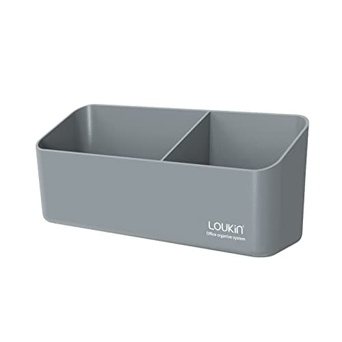 Image of loukin Magnetic and Adhesive Marker Holder, Dry Erase Accessory Tray, Magnetic Storage Organizer for Whiteboard, Glass or Refrigerators (Grey)