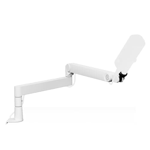 Image of Elgato Wave Mic Arm Pro White - 360° Rotatable Low Profile Gas Spring Microphone Arm, Works Mics/Shure SM7B/HyperX QuadCast/Rode/Blue Yeti & more – For Broadcasting/Podcasting/Streaming