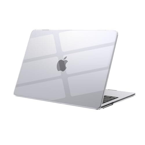 Image of eleger Case Compatible with MacBook Air 13 inch M5 A3449 M4 A3240 M3 A3113 M2 A2681, Released in 2026 2025 2024 2022, Hard Plastic Shell Cover for MacBook Air 13.6", Crystal Clear