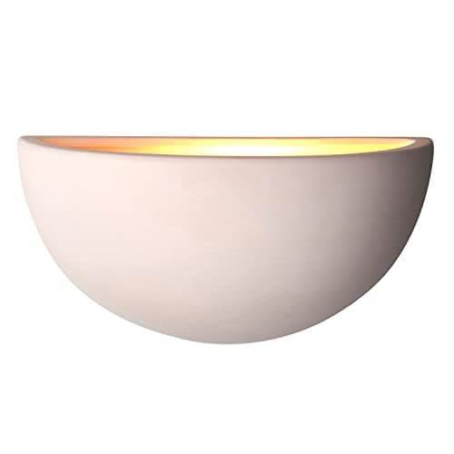 Image of National Lighting HUMA Modern Decorative Paintable Bowl Shaped E27 LED Compatible Dimmable Hallway Lounge Wall Uplighter