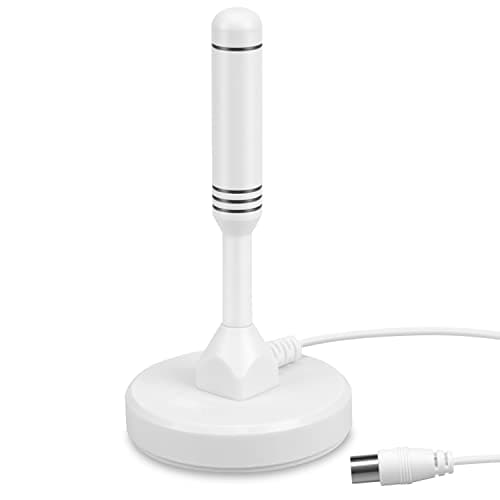 Image of August DTA240W Freeview Indoor TV Aerial - High Gain HD Portable Indoor Outdoor Digital Freeview TV Antenna for USB TV Tuner/DVB-T Television/DAB Radio/SD / 4K - With Magnetic Base [White]