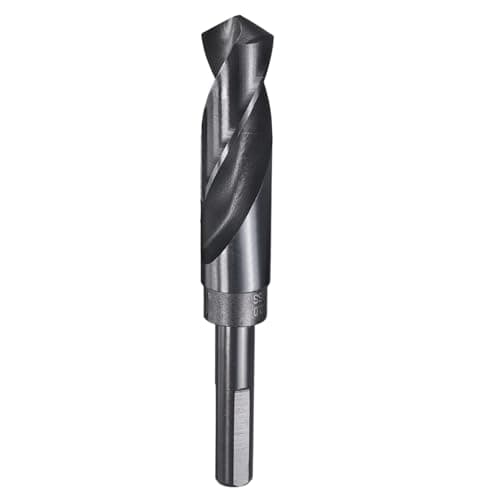 Image of sourcing map 22mm Drill Bit 1/2" Reduced Shank 3-Flat 4241 High Speed Steel Nitriding Black 118° for Soft Materials Wood Plastic Iron Copper Aluminum