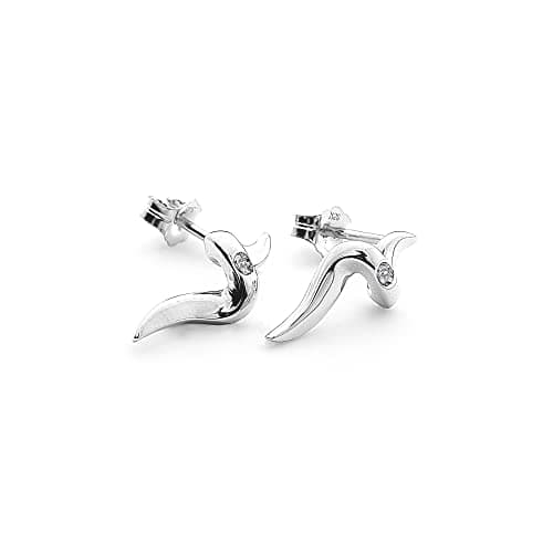 Image of Hot Diamonds Sensual 925 Sterling Silver Earrings | Hand Set Diamond Studs - Spiral Earrings in Luxury Gift Wrap