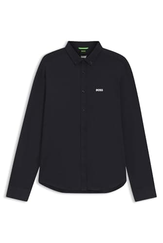 Image of BOSS Mens St Motion L 10263169 01 Plain Shirt Long Sleeve Dark Blue L
