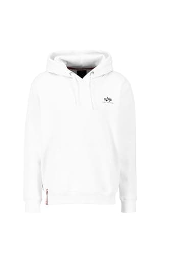Image of Alpha Industries Men's Basic Hoody Small Logo, White, M