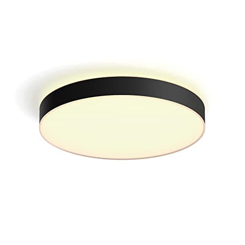 Image of Philips Hue Enrave White Ambiance Smart Ceiling Light [Extra Large], Black. Works with Alexa, Google Assistant and Apple Homekit