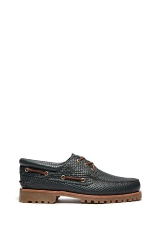 Image of Timberland - Authentic 3-Eye Lug Handsewn Men's Boat Shoe, Forest, 8 UK