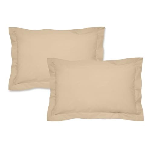 Image of Bianca 200 Thread Count Cotton Percale Oxford Pillowcase Pair Natural