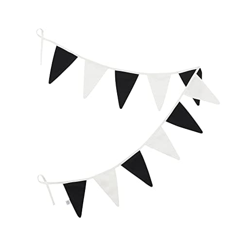 Image of Ickle Bubba Bunting – Stylish Fabric Triangle Banner for Baby’s Nursery, Soft and Fun Design, Perfect for Adding a Decorative Touch to Baby’s Room or Nursery Decor (Mono Mountains)
