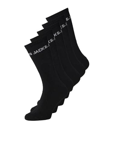 Image of Jack and Jones Men 5 Pack Crew Socks Black 7-11