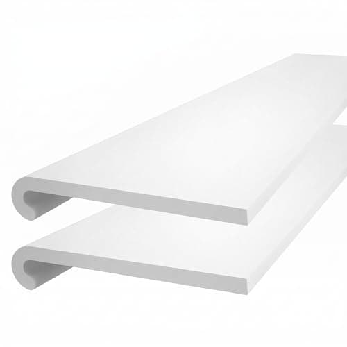 Image of Windows 4 You White uPVC Bullnose Window Sill Cover 210mm x 1m, 2 Pack (2 Boards), Rounded Edge Capping Board with End Caps Included (1 m)