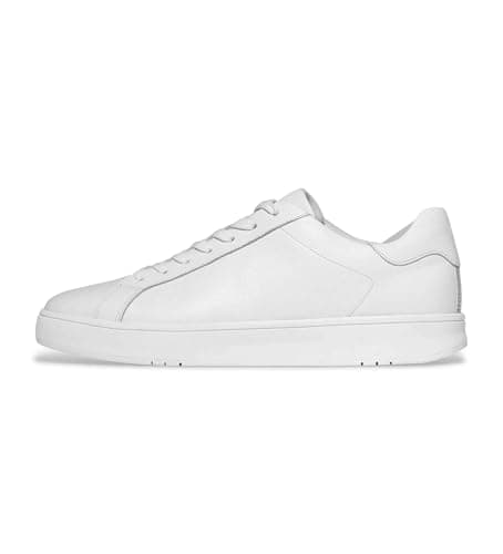 Image of Rally II Mens Tumbled-Leather Sneakers Urban White