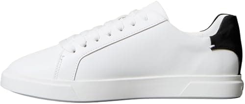Image of Calvin Klein Women's Low PRO Cup Laceup LTH Moire HW0HW02845 Low Top, White (Bright White/Black), 6
