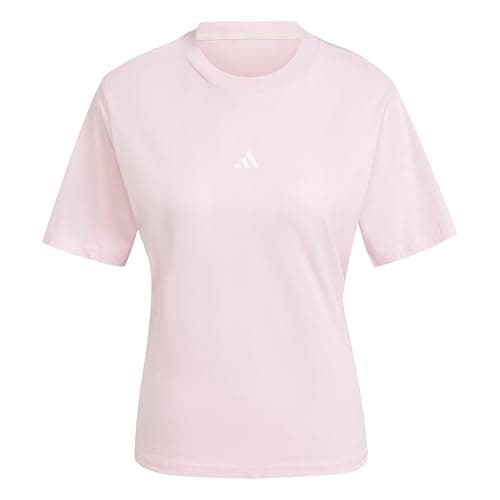 Image of adidas Women's Essentials Small Logo Cotton T-Shirt, Clear Pink/White, L