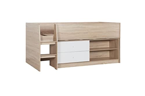 Image of Birlea Furniture LEYTON CABIN BED WHITE & OAK EFFECT