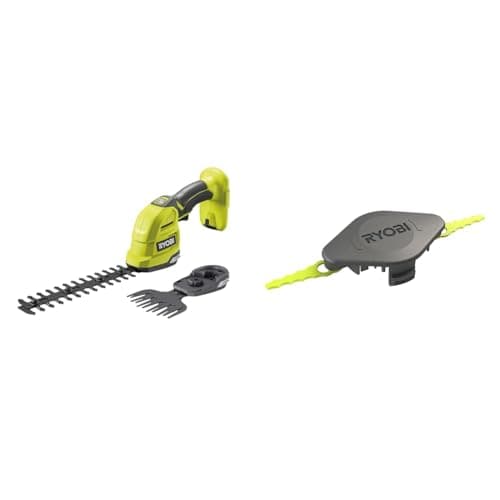 Image of Ryobi - RY18GSA-0 Lawn Shears (120 mm) / Plant Sculptor (200 mm) 18 V & Double Serrated Blade Head (+10 Blades) for Edge Trimmers, Edges - Special High/Thick Grass