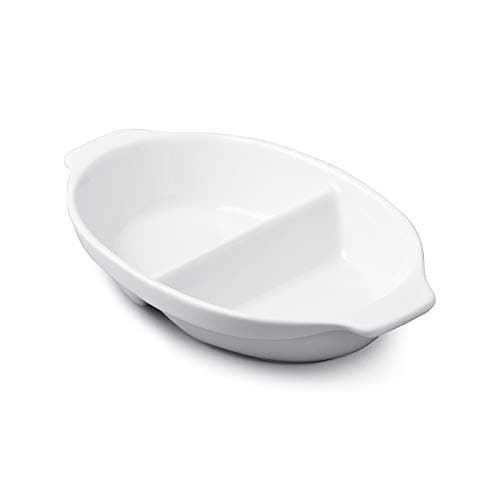 Image of WM Bartleet & Sons 1750 T397 Traditional Porcelain Small Divided Vegetable and Sides Serving Dish 22cm – White