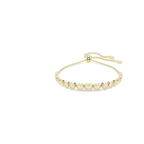 Image of Swarovski Imber Tennis Bracelet, Clear Round-Cut Crystals in a Gold-Tone Finished Setting, Part of the Imber Collection