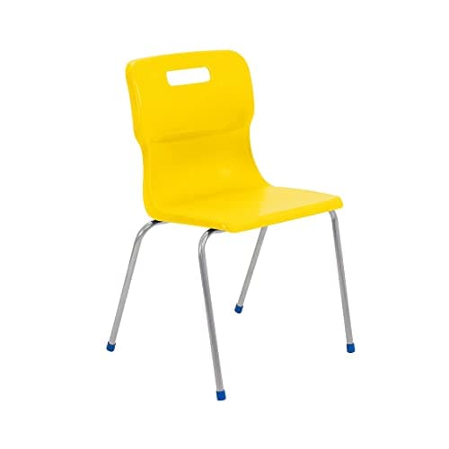 Image of Titan 4 Leg Classroom Chair - Size 6, Ages 13+, Plastic, Yellow