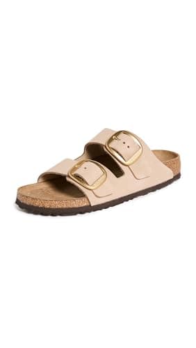 Image of Birkenstock Women's Arizona Big Buckle Sandals, Sandcastle, Tan, 8 Medium US