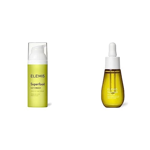 Image of ELEMIS Superfood Day Cream Pre-Biotic Day Cream to Replenish, Moisturise and Protect & Superfood Facial Oil, Nourishing Face Oil Formulated with 9 Antioxidant-Rich Superfoods, 15ml