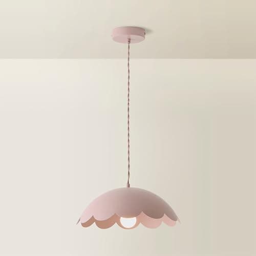 Image of ValueLights | Millie Rose Pink Scallop Pendant Ceiling Light | Ceiling Light, Home Décor & Improvement Essential