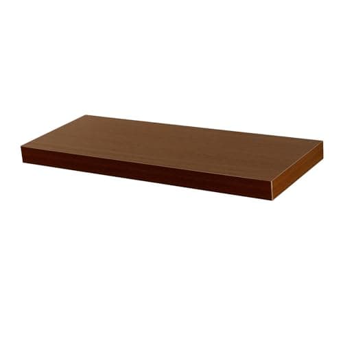 Image of Harbour Housewares Modern Floating Wall Shelf - 60cm - Walnut - Photo Gallery Bookshelf Wall Shelves for Living Room Display, Bedroom, Office Storage