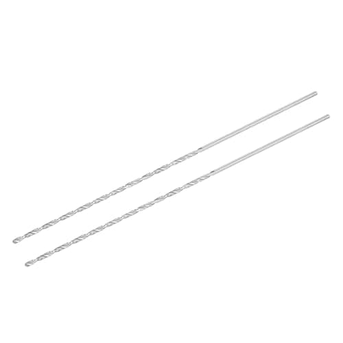 Image of ROWORKX 2Pcs 3mm x 300mm Extra Long HSS Twist Drill Bits - Straight Shank Spiral Drill Bits for Wood, Metal, Aluminium, Plastic