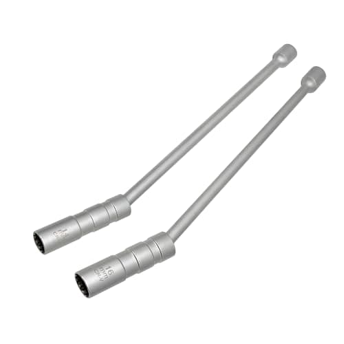 Image of ZKTOOL 14MM & 16MM Long Rod Universal Joint Magnetic Spark Plug Wrench, Thin Wall 12 Point 3/8 Inch CR-V Swivel Extension Spark Plug Socket, Spark Plug Puller, Spark Plug Removal Tools