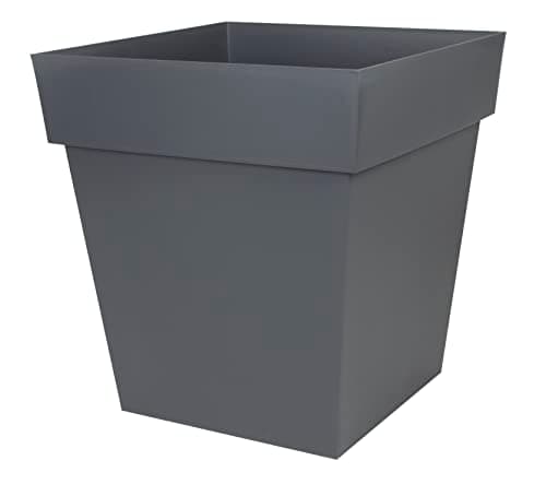 Image of EDA - Square Tuscany Flower Pot 50 cm - Volume 87 L - 49.5 x 49.5 x H 52.5 cm - Grey Anthracite