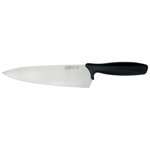 Image of Rockingham Forge Essentials Black Handle Chef’s Knife 24cm All Purpose - Coloured Knives for Food Hygiene, Allergen and Intolerance Food Preparation - Colour Coded Stainless Steel Kitchen Knives