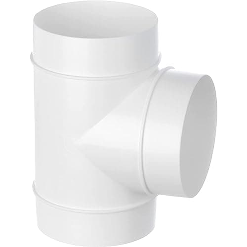 Image of Ø 100mm / 4 inch T-Piece - Round Plastic Duct - Connector Ducting Tee Pipe Adaptor