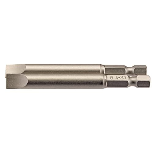 Image of Draper 64310 8mm 1/4" Hex Plain Slot Insert Bit 75mm Long (2 Piece)