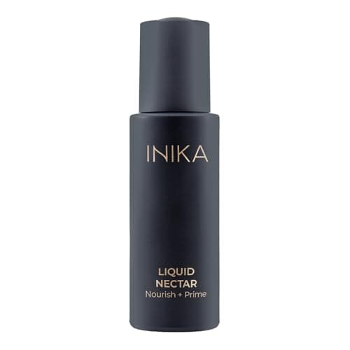 Image of INIKA Organic Liquid Nectar Primer | 3 in 1 Skincare Makeup Hydrid to Prime, Nourish and Boost Glow. Silky Vegan Formula Instantly Smooths & Evens Skin Tone. 30mL