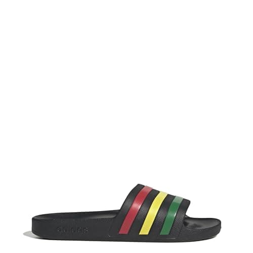 Image of adidas Unisex Adilette Aqua Slides, core black/green/pure ruby, 7 UK