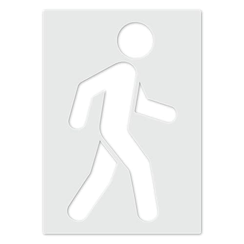 Image of Pedestrian Sign - Large Walking Man Template - Pedestrian Icon Sign Making Stencil (A3)