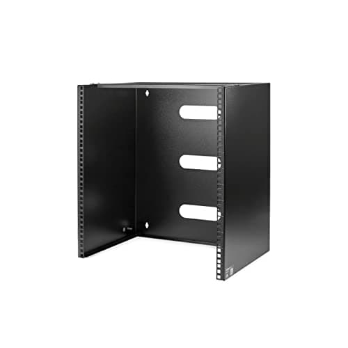Image of StarTech.com 12U Wall Mount Patch Panel Bracket - 13.75 in. (34.93 cm) Max. Mounting Depth - 19" Patch Panel Rack for Shallow Network Equipment- 125lbs Capacity (WALLMNT12),Black