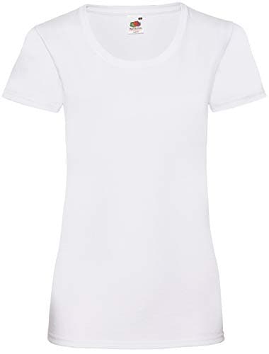Image of Fruit of the Loom Ladies/Womens Lady-Fit Valueweight Short Sleeve T-Shirt (S) (White)