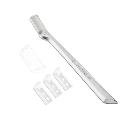 Image of Tweezerman Eyebrow Razor, Stainless Steel Brow Hair Facial Razor, Includes 3 Replacement Blades And Safety Cap, (Set of 5)
