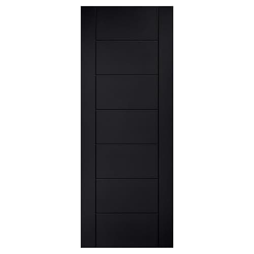 Image of Black Internal Door Pre Finished Laminate Linear Panel 1981 x 762mm Modern Interior