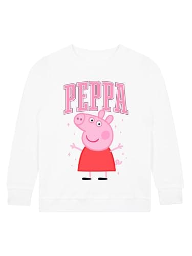 Image of Peppa Pig Jumper | Playful Girls Sweatshirt | Soft Cotton Girls Jumper | White 3-4 Years