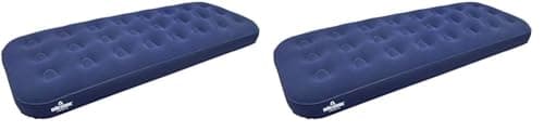 Image of Milestone Camping 88000 Flocked Single Airbed/Easy Inflate & Deflate/Weatherproof/Great For Camping, Festivals, Sleepovers & Family Gatherings (Pack of 2)