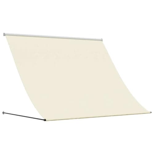 Image of vidaXL Retractable Awning Cream 250x150 cm - UV-resistant Fabric Canopy, Steel Frame, Manual Patio Sun Shade for Outdoor