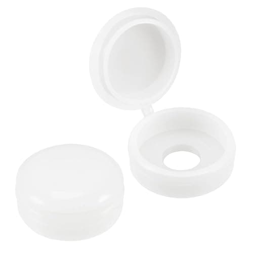 Image of TOP-VIGOR 50Pcs Plastic Hinged Screw Cover Caps, 5.8mm Hole Folding Snap Washer Flip Tops Replacement Screw Decorative Covers for Covering Screw Heads Screw Protection, White