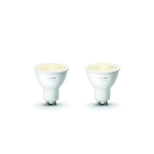 Image of Philips Hue White Smart SpotLight Twin Pack LED [GU10 Spot] with Bluetooth. Works with Alexa and Google Assistant and Apple Homekit